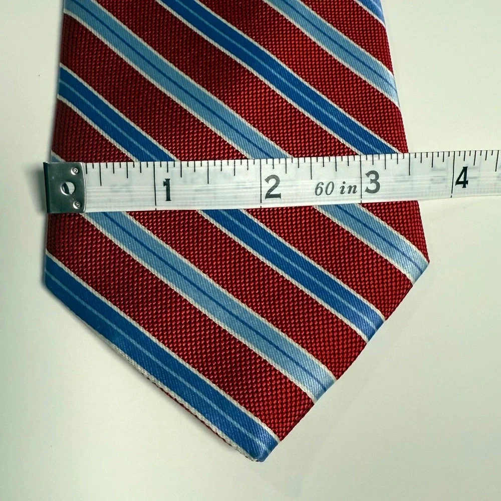 Brooks Brothers 346 Tie Mens Red Blue Striped Silk Stain Resistant Classic